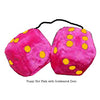 4 Inch Hot Pink Plush Dice with Goldenrod Dots