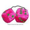 4 Inch Hot Pink Plush Dice with Dark Green Dots