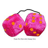 4 Inch Hot Pink Plush Dice with Orange Dots