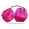 4 Inch Hot Pink Plush Dice with BLACK GLITTER DOTS