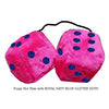 4 Inch Hot Pink Plush Dice with ROYAL NAVY BLUE GLITTER DOTS