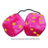 4 Inch Hot Pink Plush Dice with GOLD GLITTER DOTS