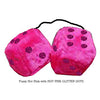 4 Inch Hot Pink Plush Dice with HOT PINK GLITTER DOTS