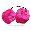 4 Inch Hot Pink Plush Dice with RED GLITTER DOTS