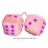 3 Inch Light Pink Fuzzy Car Dice with Hot Pink Dots