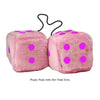 3 Inch Pink Fuzzy Car Dice with Hot Pink Dots