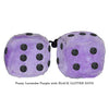 4 Inch Lavender Purple Fluffy Dice with BLACK GLITTER DOTS