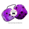 4 Inch Royal Purple Fuzzy Dice with Black Dots