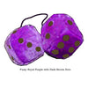 4 Inch Royal Purple Fuzzy Dice with Dark Brown Dots