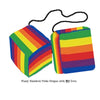 4 Inch Pride Rainbow Furry Dice with NO Dots