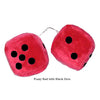 2 Inch Red Fuzzy Dice with Black Dots