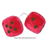 3 Inch Red Fuzzy Car Dice with Dark Brown Dots
