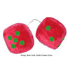 3 Inch Red Fuzzy Car Dice with Dark Green Dots