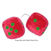 4 Inch Red Fuzzy Car Dice with Dark Green Dots