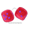 3 Inch Red Fuzzy Car Dice with Royal Purple Dots