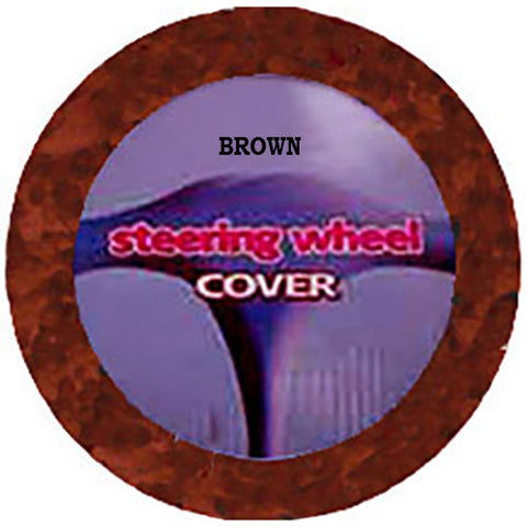 Fuzzy Steering Wheel Cover - Brown
