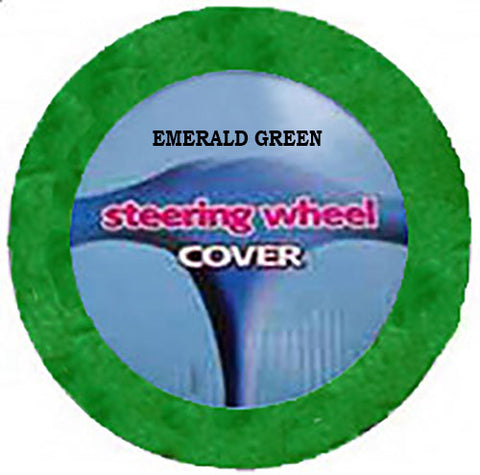 Plush Steering Wheel Cover - Emerald Green