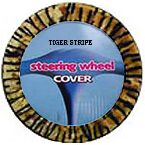 Fuzzy Steering Wheel Cover - Tiger Stripe