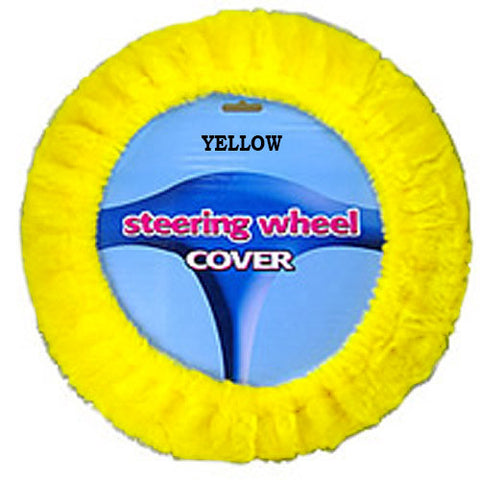 Fuzzy Steering Wheel Cover - Yellow