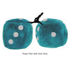 4 Inch Teal Fluffy Dice with Grey Dots