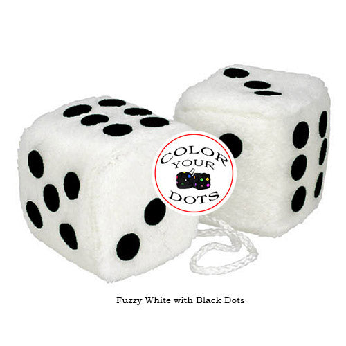 3 Inch White Fuzzy Car Dice - Hanging White Fuzzy Dice For Your Mirror – Fuzzy  Dice Shop