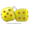 4 Inch Yellow Fuzzy Dice with Light Brown Dots