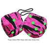 3 Inch Zebra Pink Plush Dice with Lime Green Dots