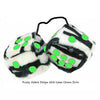 3 Inch Zebra Fuzzy Dice with Lime Green Dots