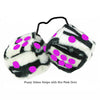 3 Inch Zebra Fuzzy Dice with Hot Pink Dots