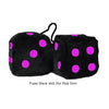3 Inch Black Fuzzy Dice with Hot Pink Dots