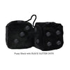4 Inch Black Fuzzy Dice with BLACK GLITTER DOTS
