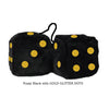 4 Inch Black Fuzzy Dice with GOLD GLITTER DOTS