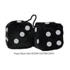 3 Inch Black Fuzzy Dice with SILVER GLITTER DOTS